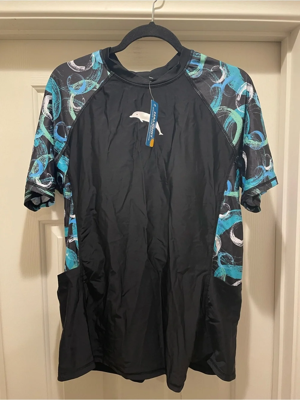 Halcurt Plus Size Short Sleeve Swim Shirt Swimwear Women US Size XXL Padded